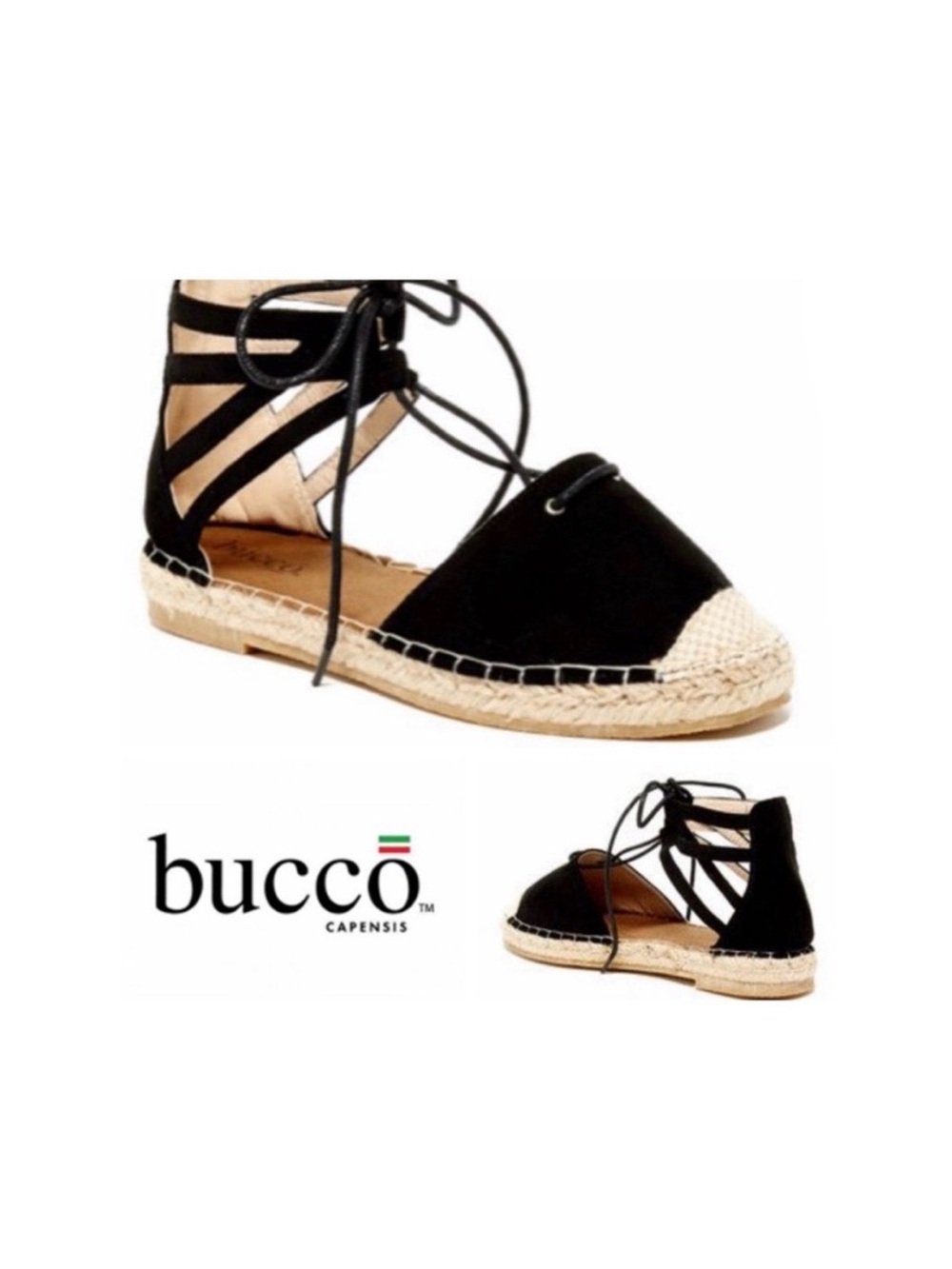 Bucco Black Suede Espadrilles
